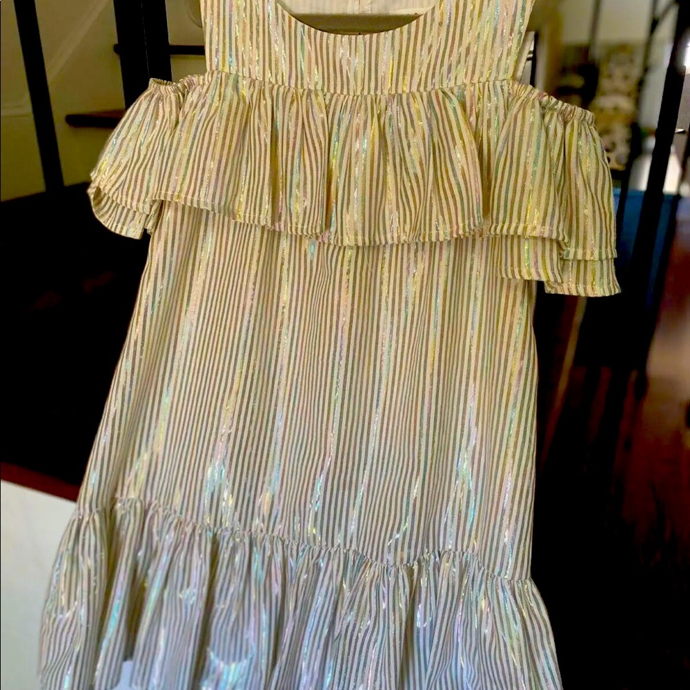 Cat & Jack Rainbow Metallic Girls Dress M 7/8